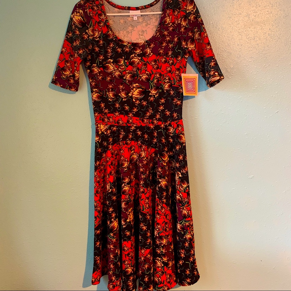 LuLaRoe Dress Nicole - S Floral Print SZ Small NWT - Picture 1 of 5